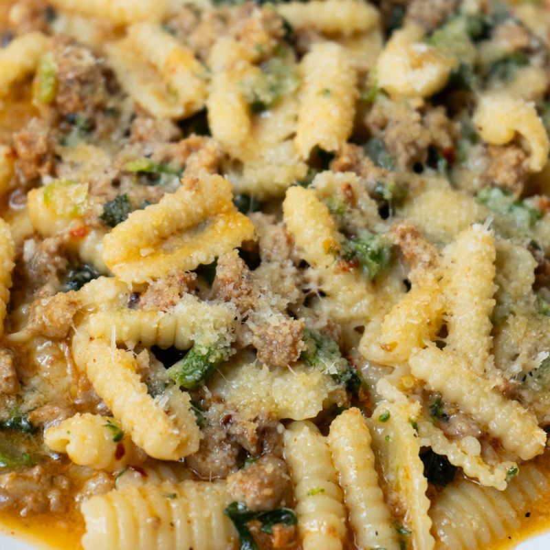 Cavatelli with Sausage and Rapini