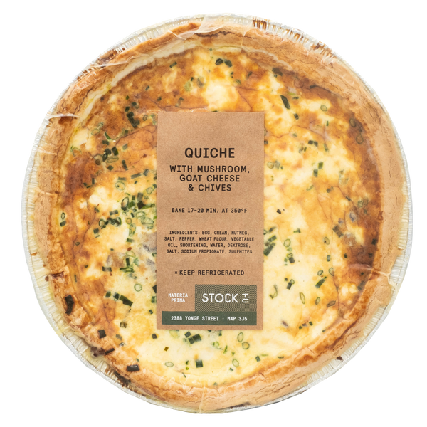 STOCK T.C Mushroom, Goat Cheese & Chives Quiche